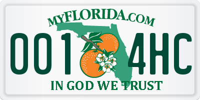 FL license plate 0014HC