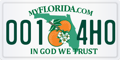 FL license plate 0014HO
