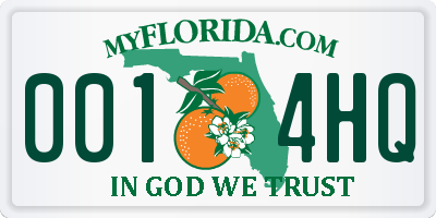FL license plate 0014HQ