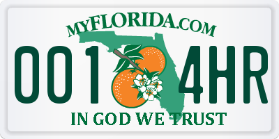 FL license plate 0014HR