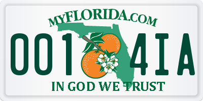 FL license plate 0014IA