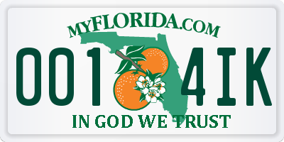 FL license plate 0014IK