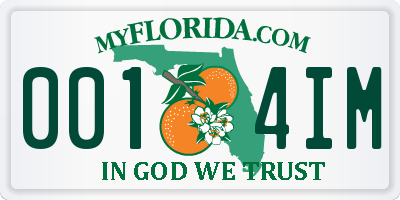 FL license plate 0014IM