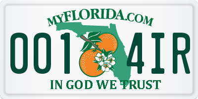 FL license plate 0014IR