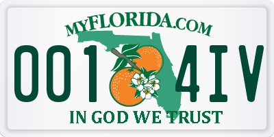 FL license plate 0014IV
