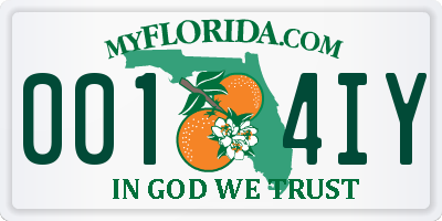 FL license plate 0014IY