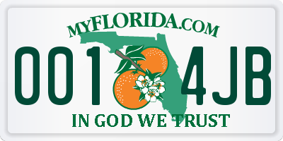 FL license plate 0014JB