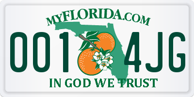 FL license plate 0014JG