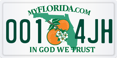 FL license plate 0014JH