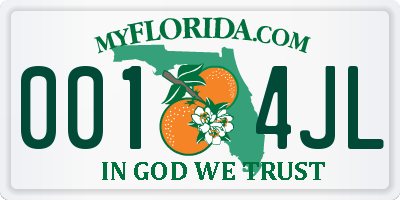 FL license plate 0014JL