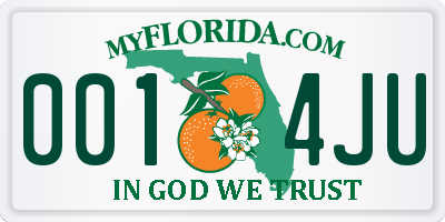 FL license plate 0014JU