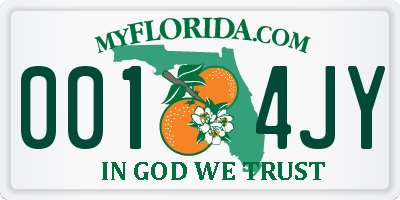 FL license plate 0014JY