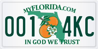 FL license plate 0014KC