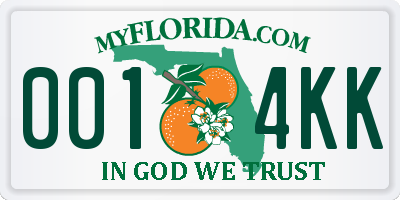 FL license plate 0014KK