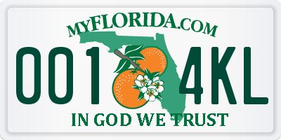 FL license plate 0014KL