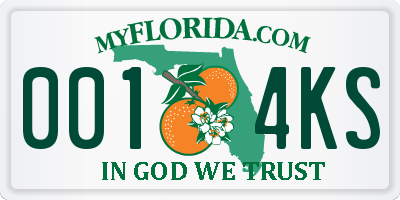 FL license plate 0014KS