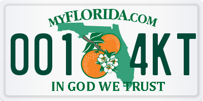 FL license plate 0014KT