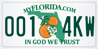 FL license plate 0014KW