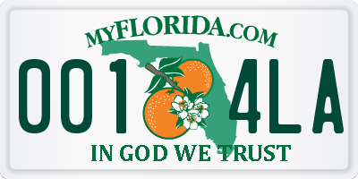 FL license plate 0014LA