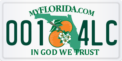 FL license plate 0014LC