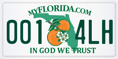 FL license plate 0014LH