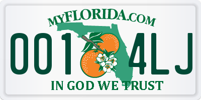 FL license plate 0014LJ