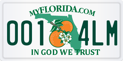 FL license plate 0014LM