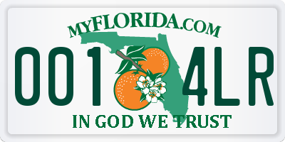 FL license plate 0014LR