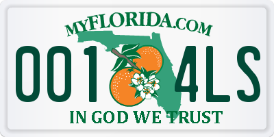 FL license plate 0014LS