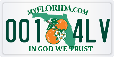 FL license plate 0014LV