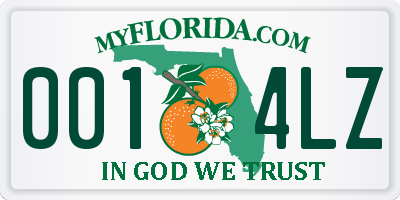 FL license plate 0014LZ