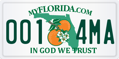 FL license plate 0014MA