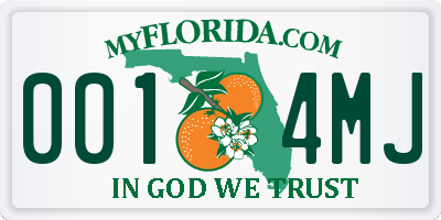 FL license plate 0014MJ