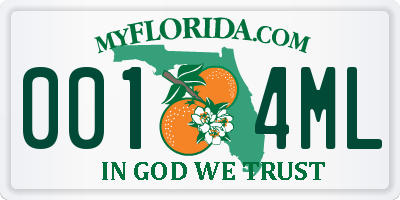 FL license plate 0014ML