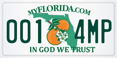 FL license plate 0014MP