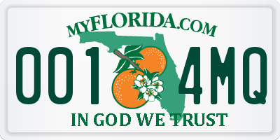 FL license plate 0014MQ