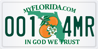 FL license plate 0014MR