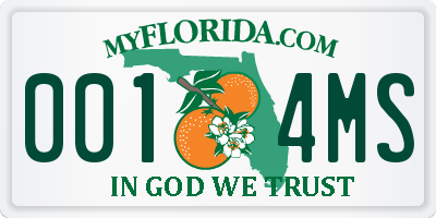 FL license plate 0014MS