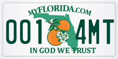 FL license plate 0014MT