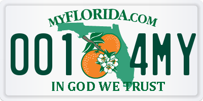 FL license plate 0014MY