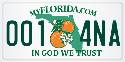 FL license plate 0014NA