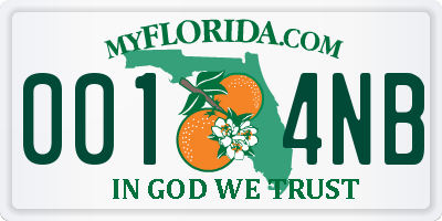 FL license plate 0014NB