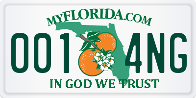 FL license plate 0014NG