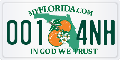 FL license plate 0014NH