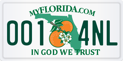 FL license plate 0014NL