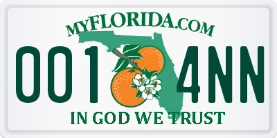 FL license plate 0014NN