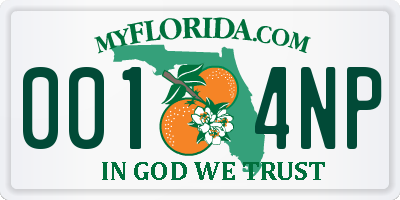 FL license plate 0014NP