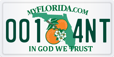 FL license plate 0014NT