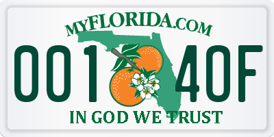 FL license plate 0014OF