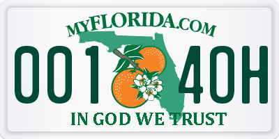 FL license plate 0014OH